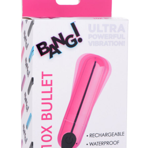 10x Rechargeable Vibrating Metallic Bullet - Pink