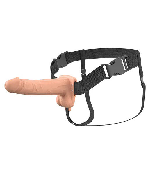Fantasy X-Tensions Elite 7" Vibrating Hollow Silicone Strap-on - Light