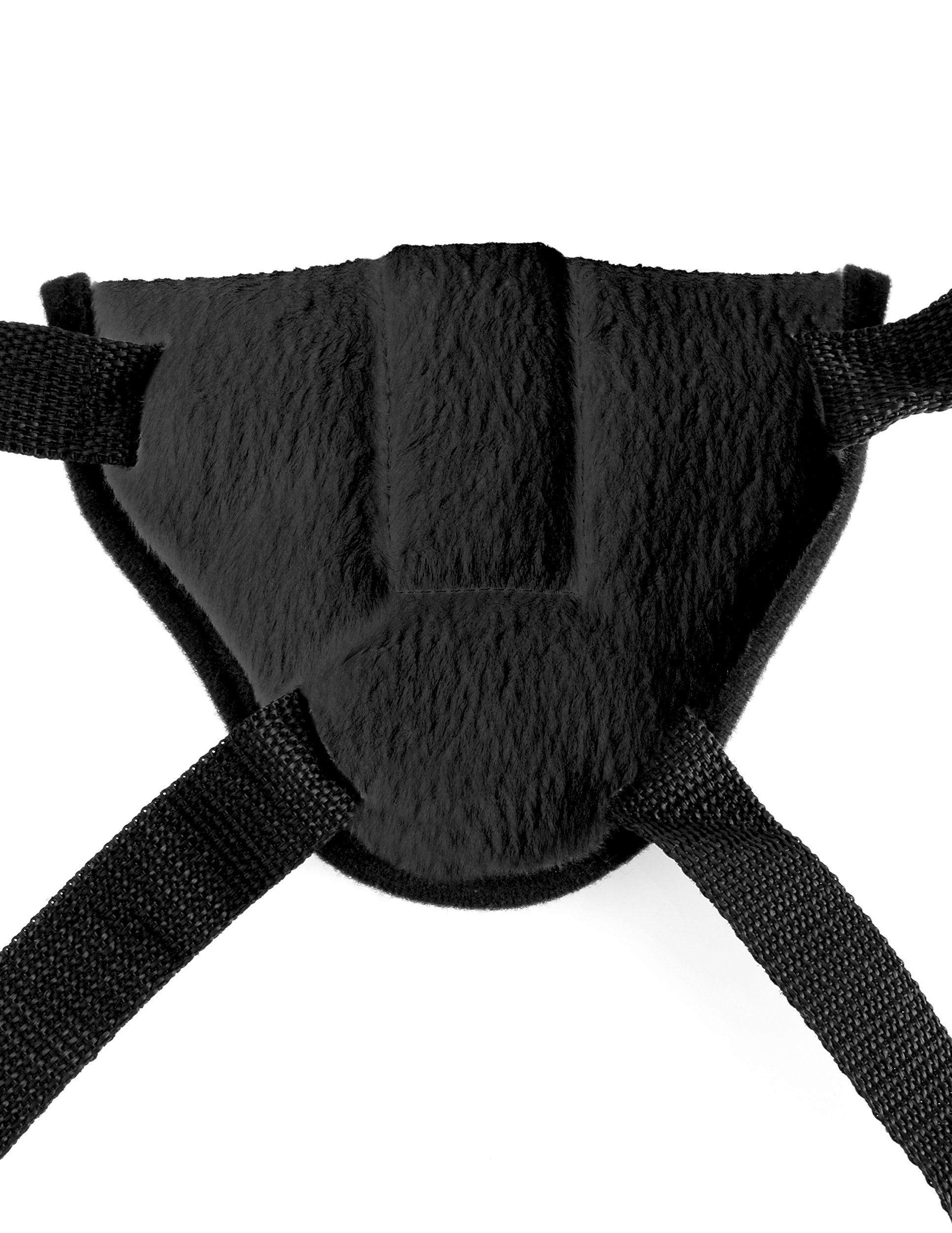 Perfect for first-timers Vibrating Plush Harness is made with a soft neoprene backside that prevents chafing and feels great against your skin. The durable 4-way adjustable nylon straps feature easy plastic slides for the perfect fit on waists up to 44-inches and thighs up to 40-inches. The low-rise fit is super comfortable while the four secure the O-ring and hold everything in place even when the action heats up. Three included silicone O-rings allow you to interchange a range of dildos with a diameter up to 2-inches.