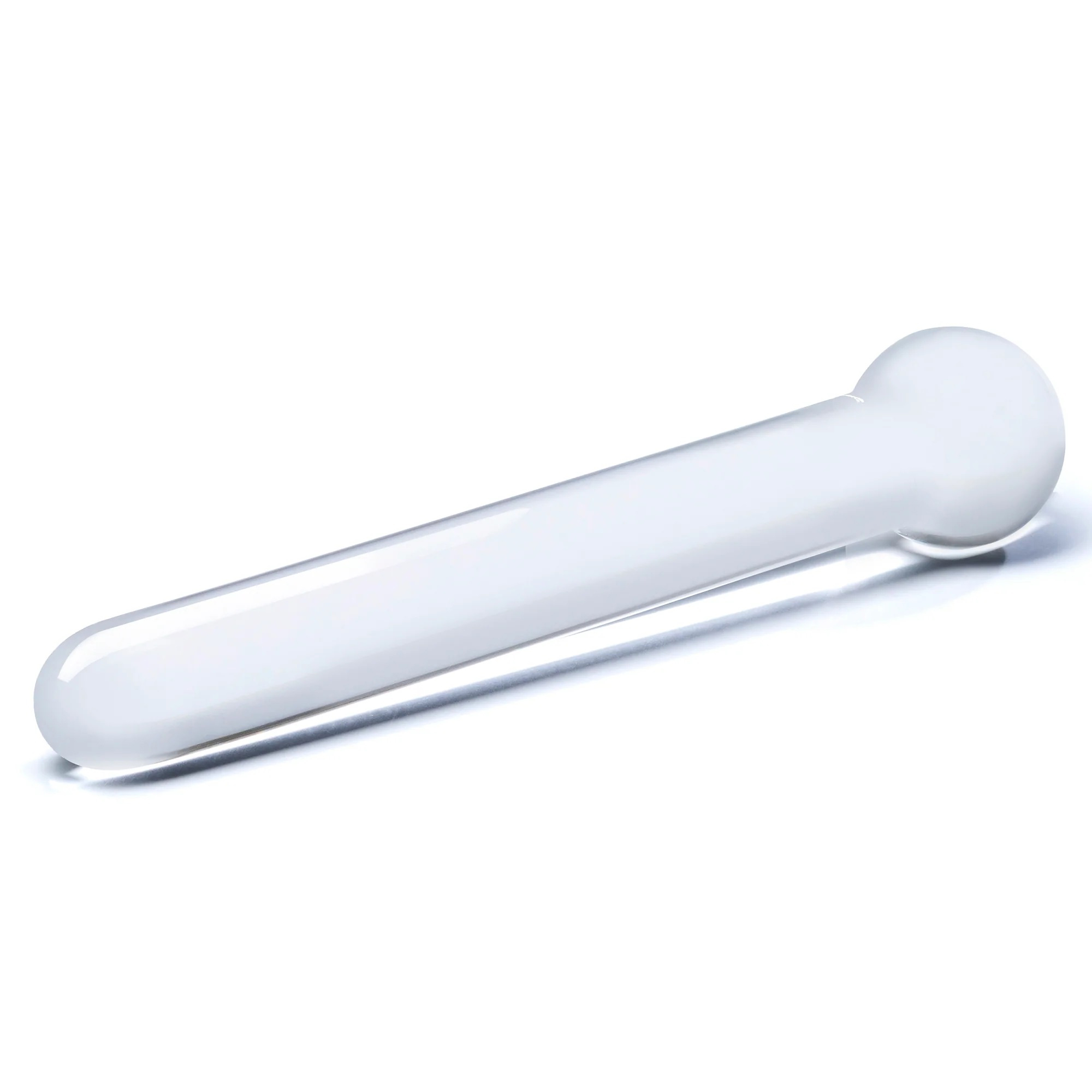 this glass dildo features a straight