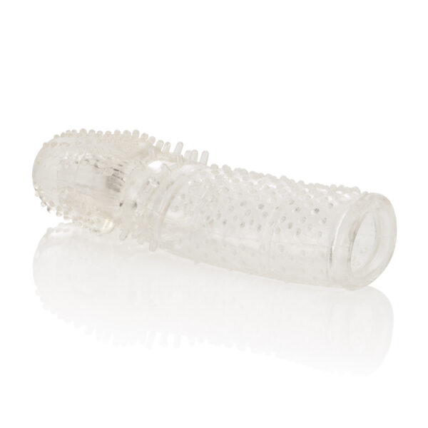 Super stretchy extension with solid head is made for sensual enhancement and stimulation