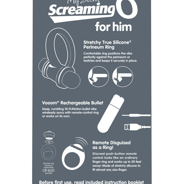 My Secret  Bullet and Ring for Him - Grey