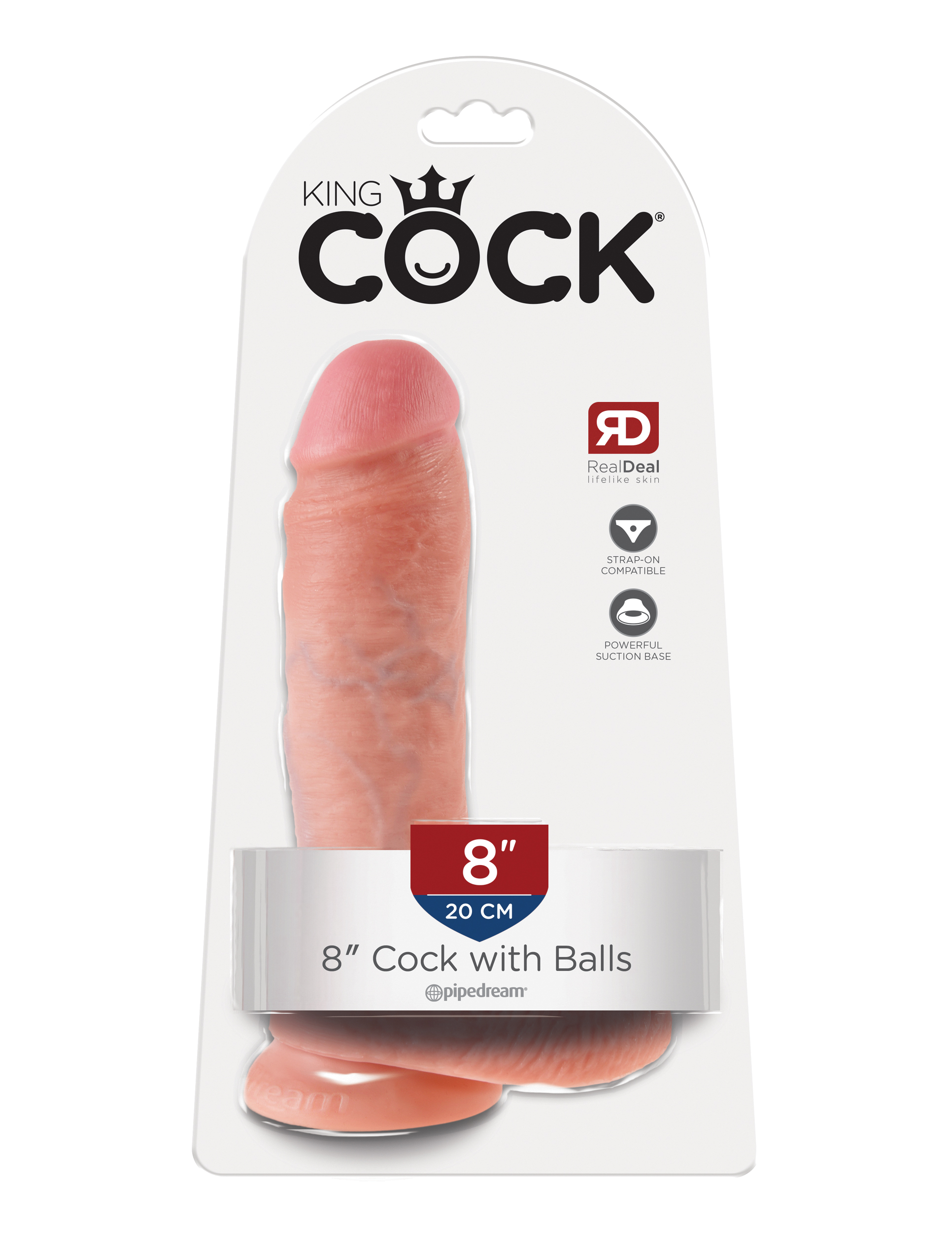 King Cock 8-Inch Cock With Balls - Flesh - Image 5