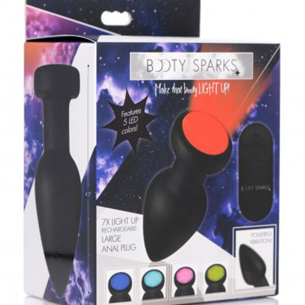 7x Light Up Rechargeable Anal Plug - Large