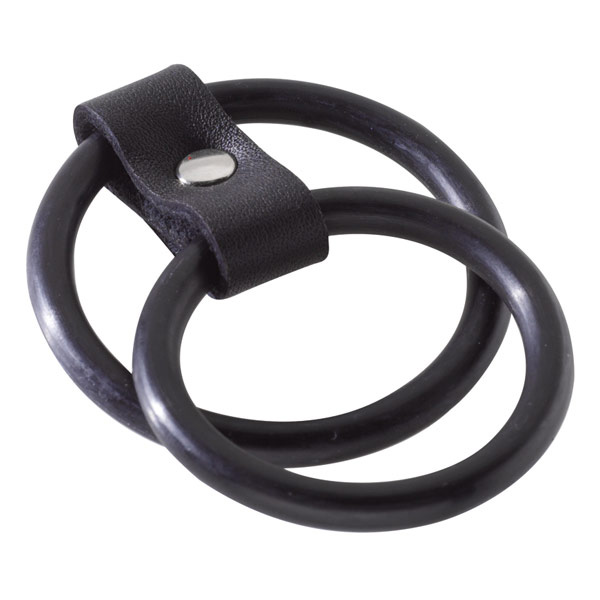 Nitrile Dual Cock Ring - Black - Image 2
