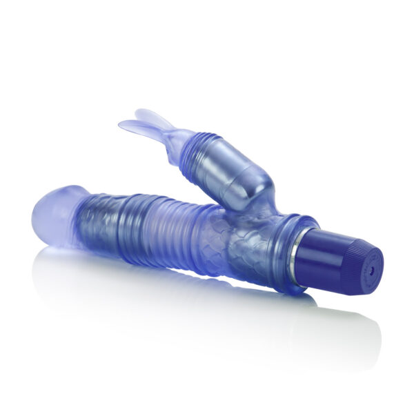 Dual motor vibrating probe flexes and bends for multi-directional positioning. Multi-speed