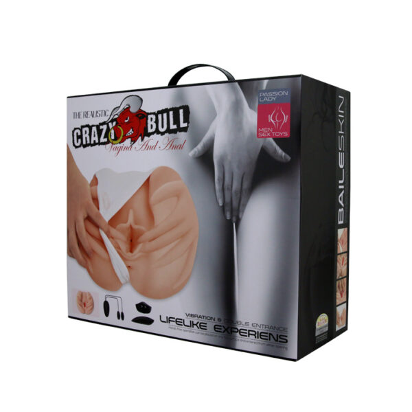 Crazy Bull the Realistic Skin-Like Texture Vagina and Anal Masturbator Vibration and Double Entrance