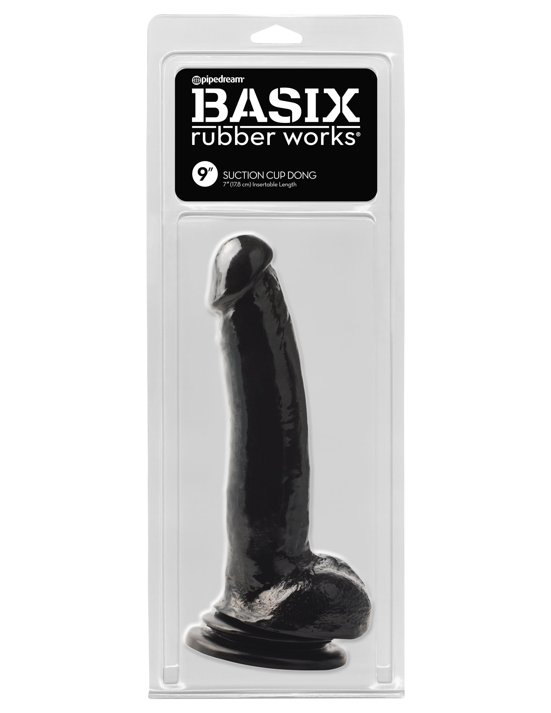 Basix dildos are soft and comfortable with flexibility that easily adapts to any of your favorite positions. The powerful suction cup sticks to most hard surfaces for hands-free fun and doubles as a sturdy base that is compatible with most strap-on harnesses. Insertable Length: 7" (17.8 cm)