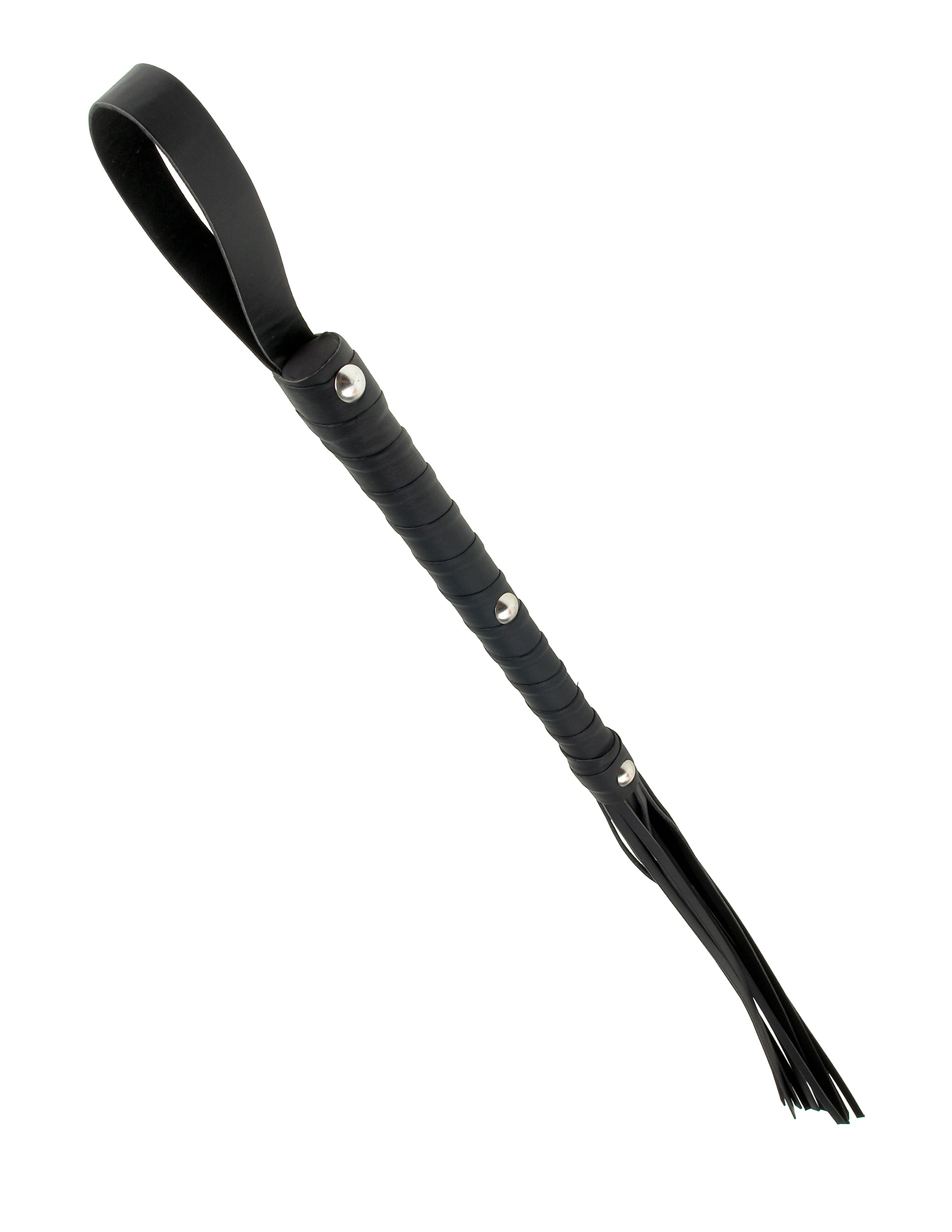 Show your partner who's in charge with the Deluxe Cat-O-Nine Tails. The heavy-duty tresses snap to attention when you flick this flogger across their tender skin. Perfectly balanced with a solid handle and no-slip grip this flogger is perfect for exploring your dominant or submissive side. It hurts so good.