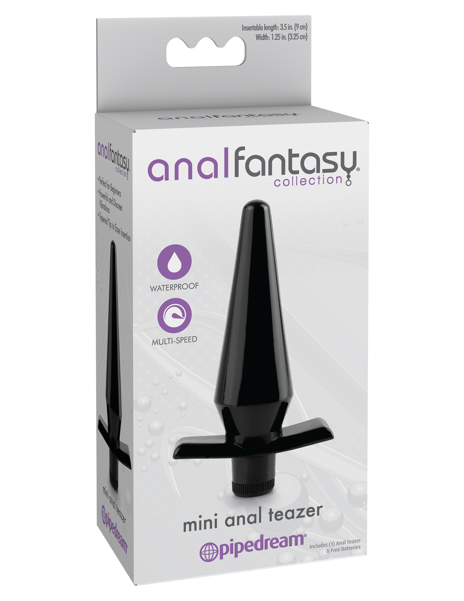and a narrow neck that allows your muscles to wrap around and hold it in. Enjoy thrilling vibrations with just a twist of the multi-speed dial at the base. Perfect for Beginners Powerful and Discreet Vibrations Tapered Tip to Ease Insertion Multi-Speed Waterproof Length: 4.3" (11 cm) Insertable Length: 3.5" (8.89 cm) Insertable Widest Part (circumference): 3.89" (9.9 cm) Width: 1.25" (3.25 cm)