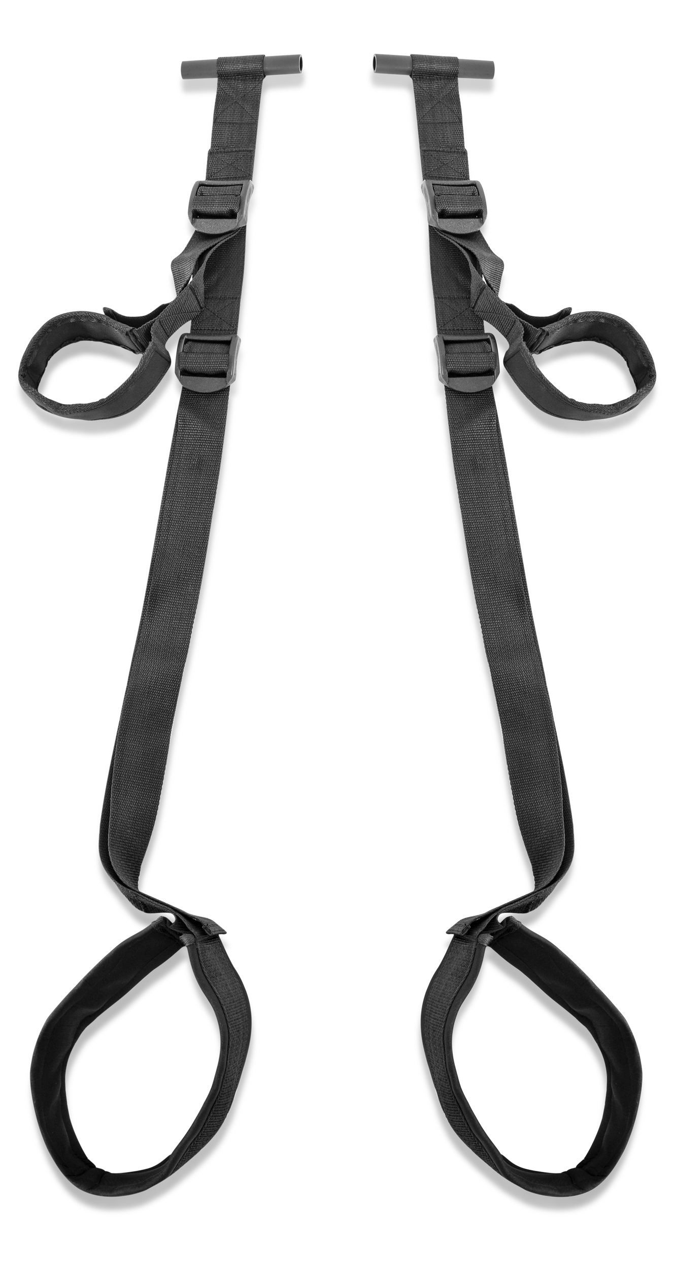 Turn any door into a love swing in just a few minutes! Enjoy positions you never thought were possible and explore your fetish fantasies! Package Includes: Fully Adjustable Door Swing 2 Acrylic Door Jam Tubes Padded Thigh Supports Using the door swing is easy: 1. Drape acrylic tubes over the top of the open door. 2. Close and lock the door. 3. Lower leg straps so that your lover can slide their thighs through the lower loops. 4. Allow your lover to slide their arms through the upper loops