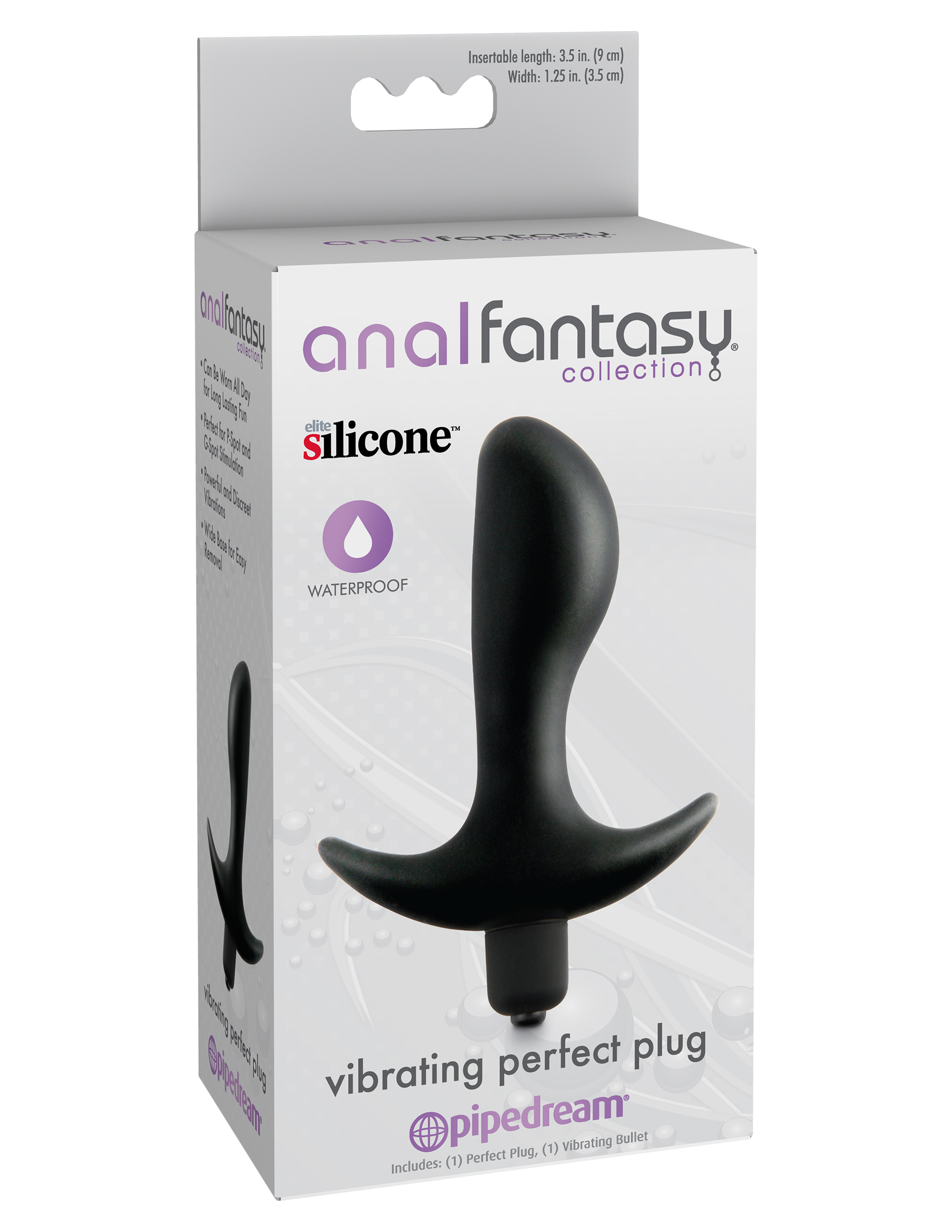 Anal Fantasy Collection Vibrating Perfect Plug - Black - Image 3
