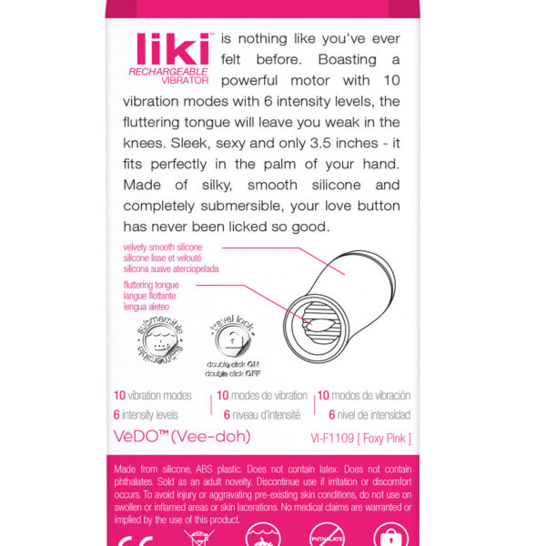 Liki Rechargeable Flicker Vibe - Foxy Pink