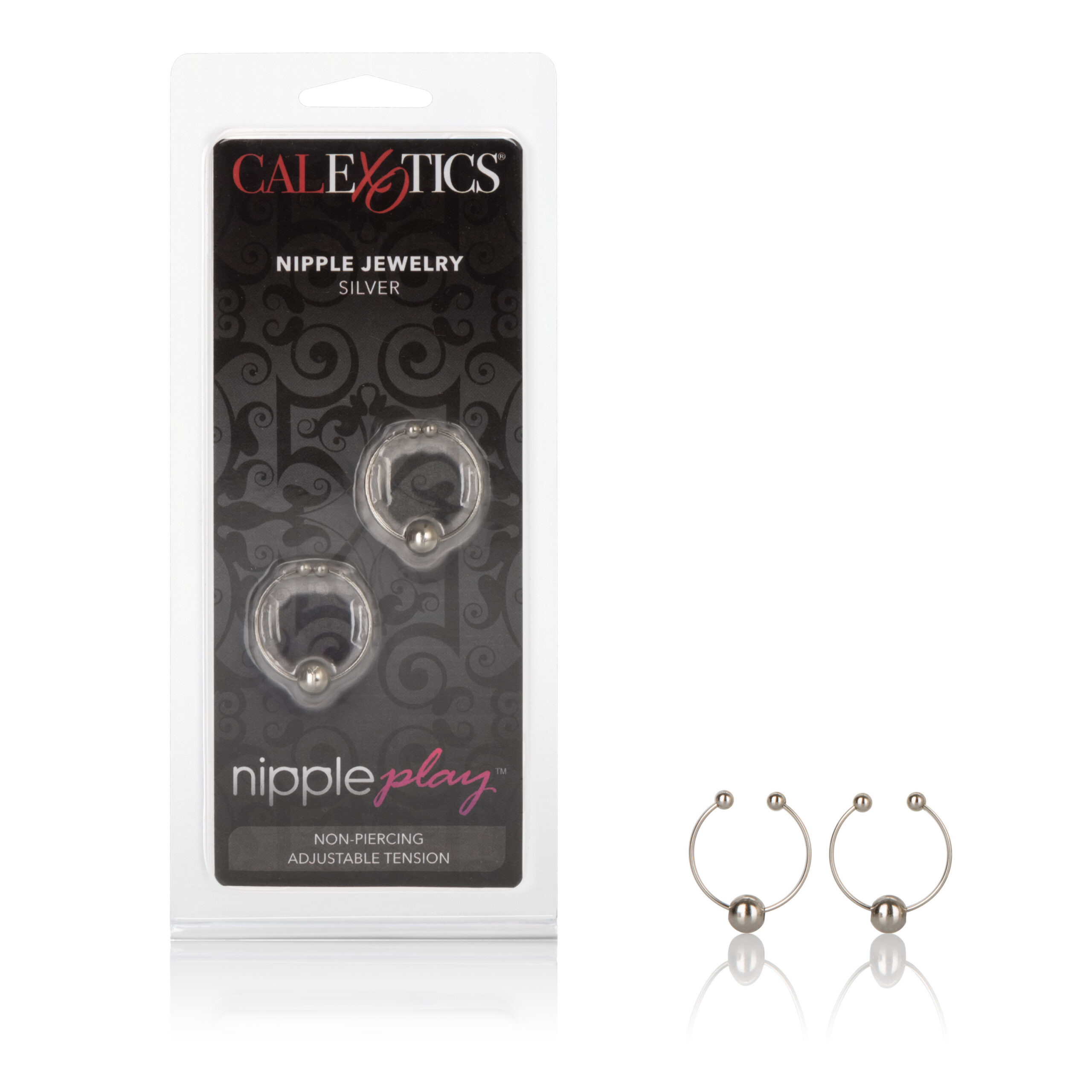 wearing is as easy as sliding the steel ring over the erect nipple and positioning in place. Squeeze the ring gently to ensure a secure fit. The beaded ends of the loop hoop deliver sensuous tingles and give the look of a pierced ring. The tension keeps the ring in place. Show off your hidden delights with these easy to wear rings that allow you to enjoy pleasurable sensations under your clothes. Expose your tantalizing embellishments during stimulating foreplay fun. The body jewelry is sure to draw attention and enhane your mutual exploration ecstasy. The smooth