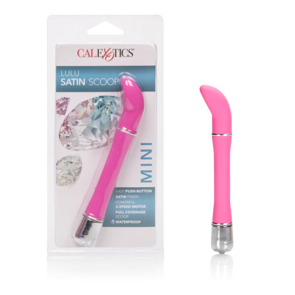 Satiny soft slender and discreetly sized personal massagers with pinpoint tips. Easy push button operation.