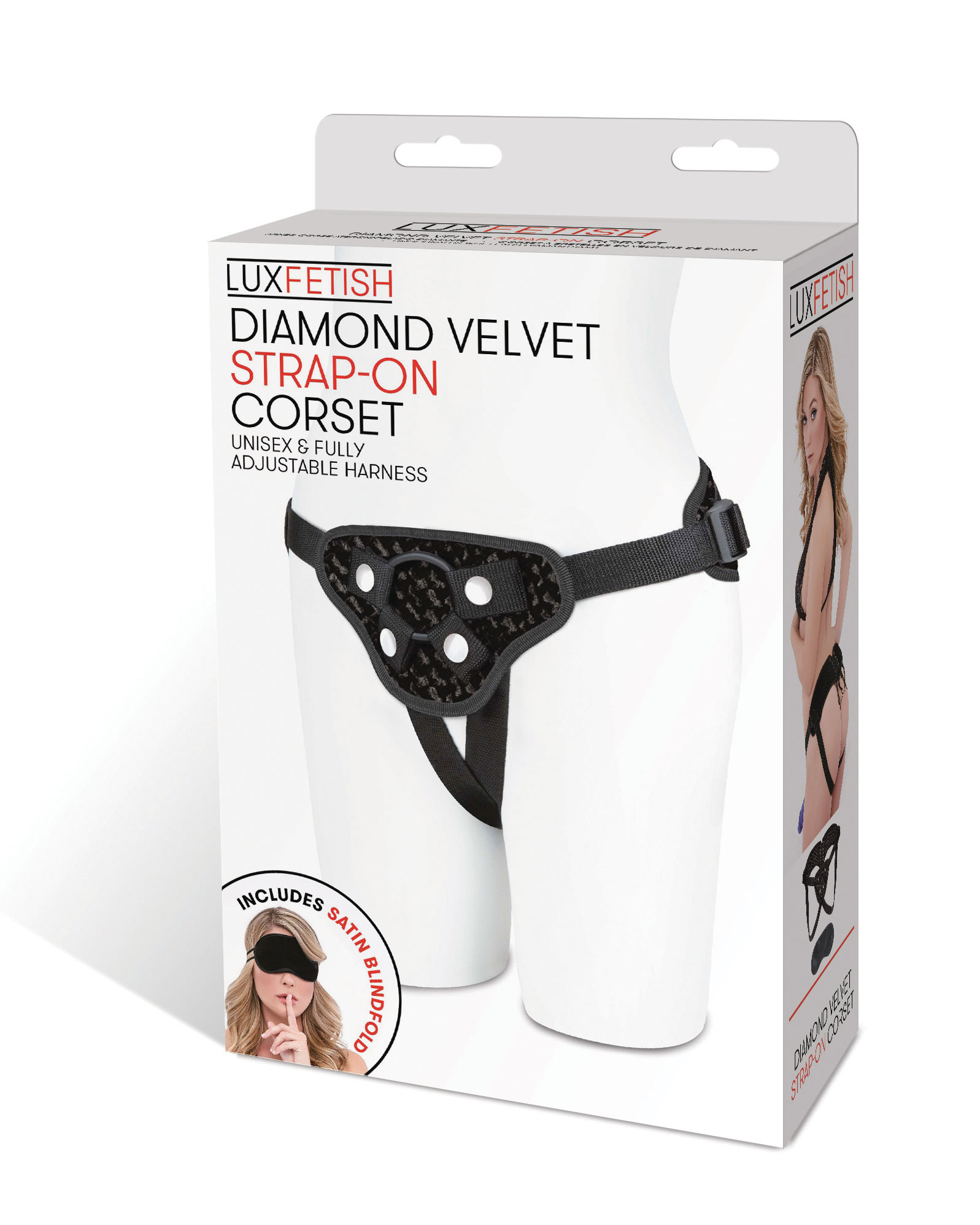 Diamond Velvet Strap-on Corset - Black - Image 2