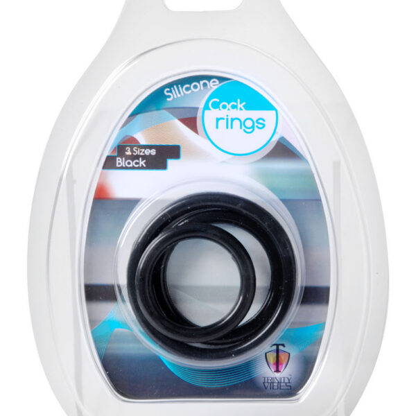 Trinity Silicone Cock Rings - Black
