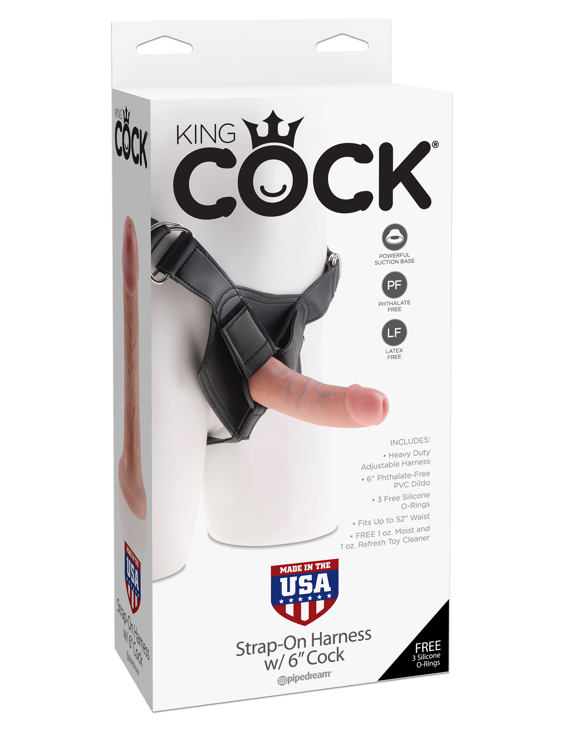 flat surface for wallbanging fun. The heavy-duty vinyl harness keeps everything in place even when the action heats up. The form-fitting design hugs your bodys contours and gets even softer and more fitting with each use. With a completely adjustable thong strap and waist straps