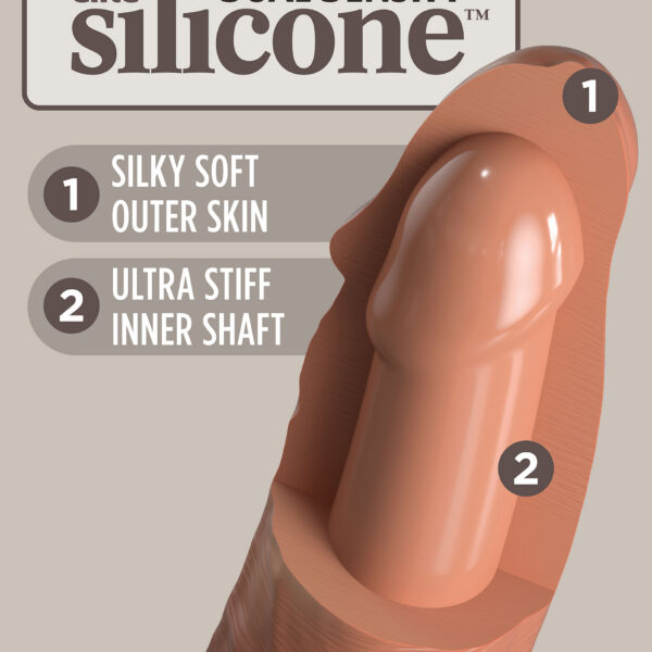 King Cock Elite 6 Inch Silicone Dual Density Cock - Tan