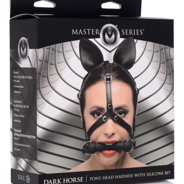 Dark Horse Pony Head Harness With Silicone Bit
