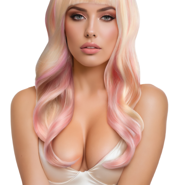 Nicki Premium Stylable Wig - Light Pink / Blonde