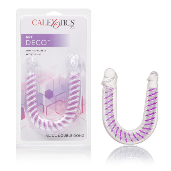 Get double penetration fun with the stylish Art Deco AC/DC Double Dong. <br><br> A designer adult toy for women who want to have twice the fun with stimulating pleasure both ways! This jelly soft dildo is the ultimate double penetrator