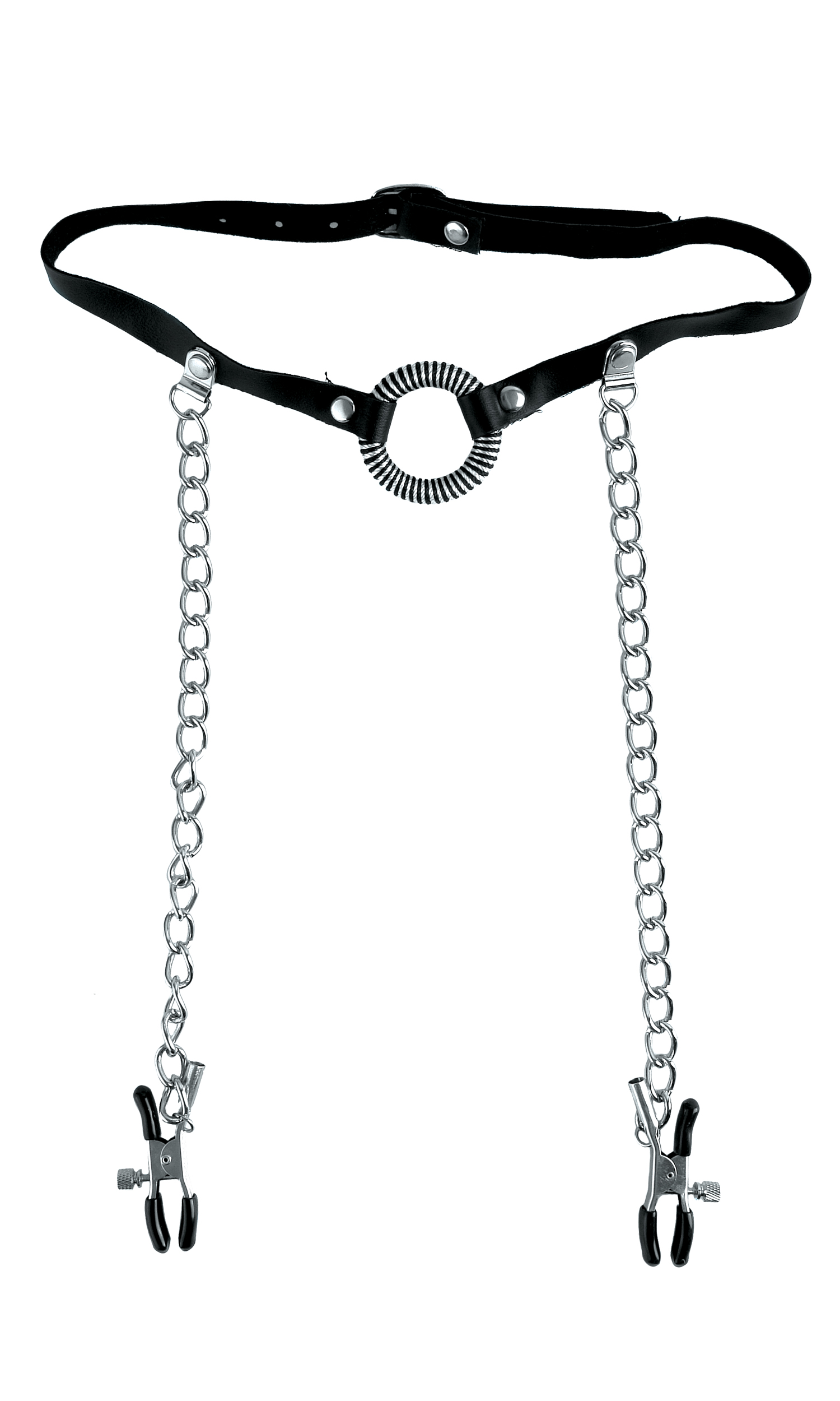 and the coated clamps easily adjust to fit your desired tension. The leather strap adjusts to fit most sizes