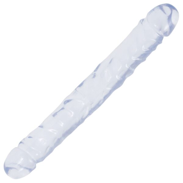 Doc Johnson's 12" Crystal Jellies Jr. Double Dong is a soft and flexible  variation of the original dong that started it all. This double-ended cock has the traditional thickness and veiny texture we all know and love