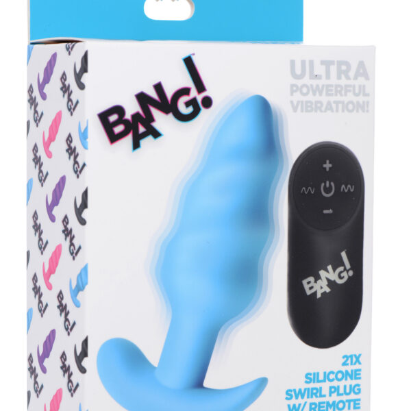 21x Silicone Swirl Plug With Remote - Blue