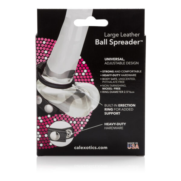 Extend your seduction and ecstasy with this adjustable Leather Ball Spreader. The easy to use