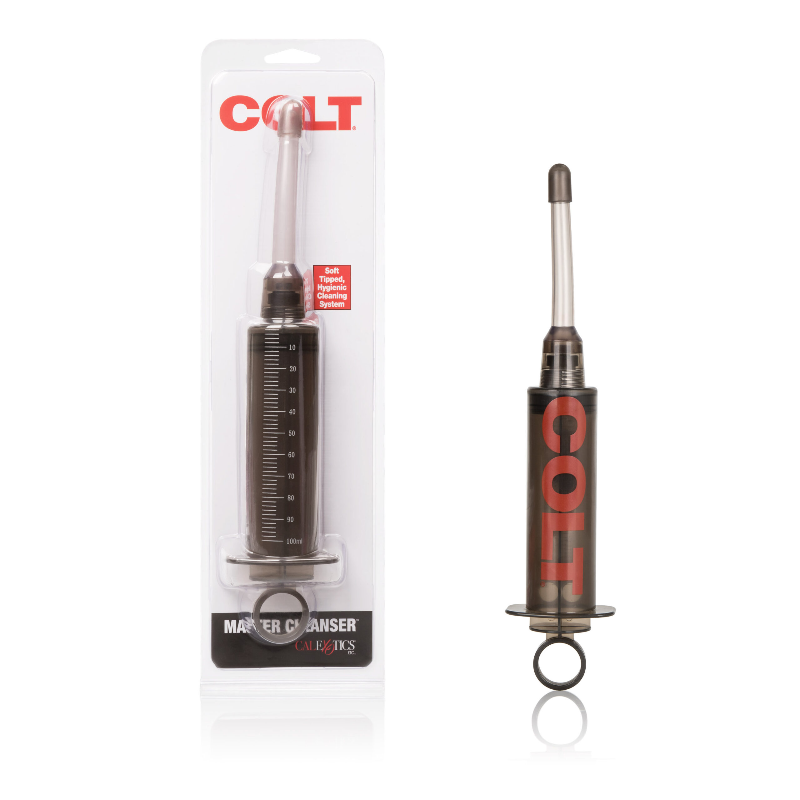 The Master Cleanser is a personal hygienic cleansing system. The syringe is labe led with universal measurements. Fill it with your favorite liquid - it holds up to 3.5 . oz./100 ml. The soft and pliable tip is removable for easy cleaning. PP (syringe