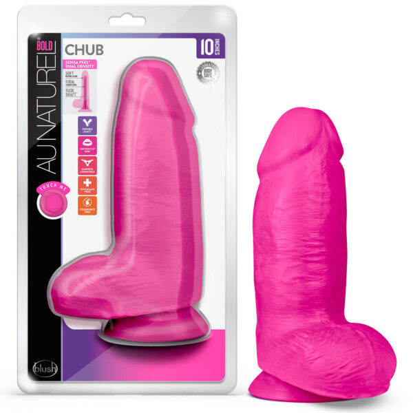 Au Naturel - Bold - Chub - 10 Inch Dildo - Pink