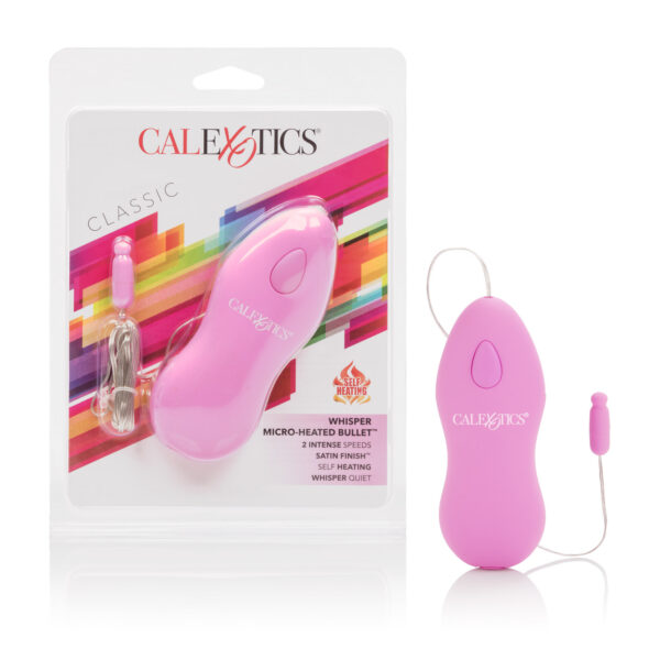 Whisper quiet micro bullet with pinpoint tip heats up with powerful vibrations Powerful 2-speed Ergonomic battery pack with EZ push button control.