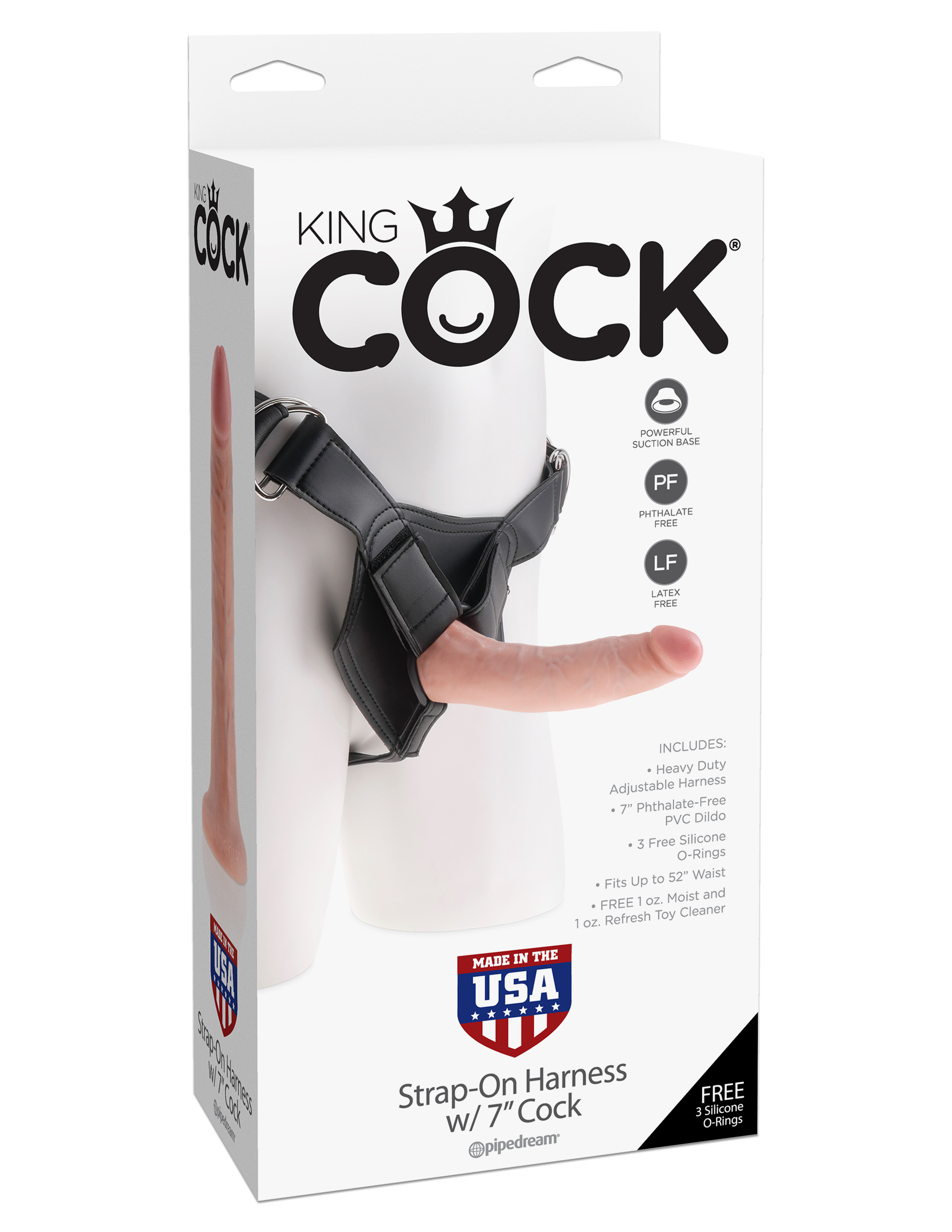 flat surface for wallbanging fun. The heavy-duty vinyl harness keeps everything in place even when the action heats up. The form-fitting design hugs your bodys contours and gets even softer and more fitting with each use. With a completely adjustable thong strap and waist straps