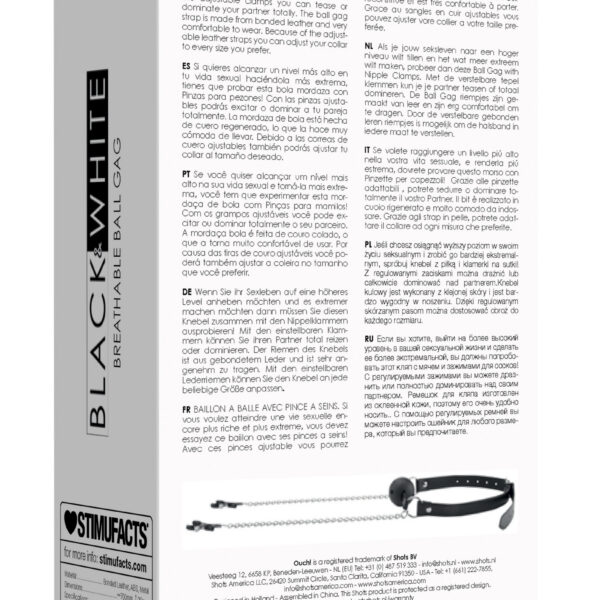 Breathable Ball Gag With Nipple Clamps - Black