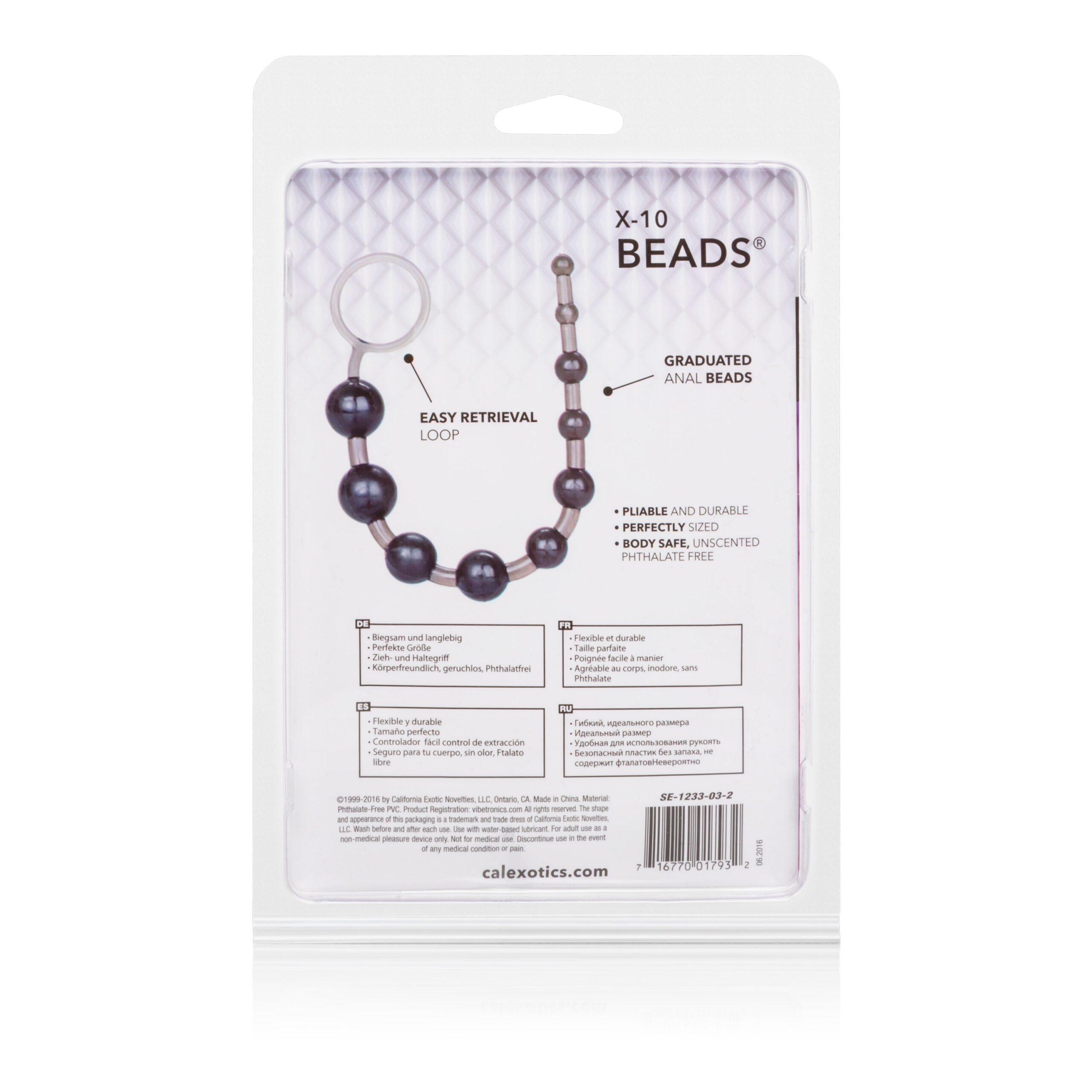 Enjoy extended pleasure and mind-blowing ecstasy with the X-10 Beads. The easy to use anal pleasure tool features graduated beads for tantalizing intimate exploration and intense orgasmic sensations. Use the sturdy and pliable love beads during erotic sensual exploration solo or with a partner. Slip the beads inside for an unforgettable experience every time. The exotic beads are made from unscented