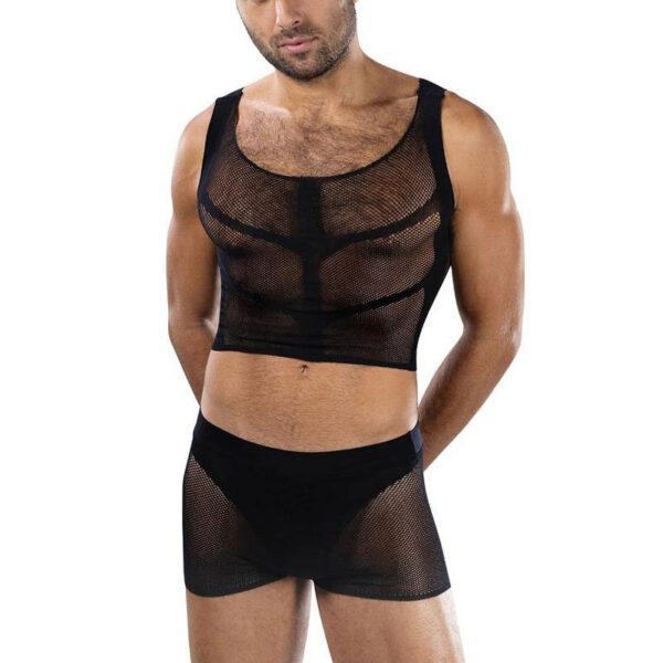 Fishnet Armor 2 Piece Set - Os - Black