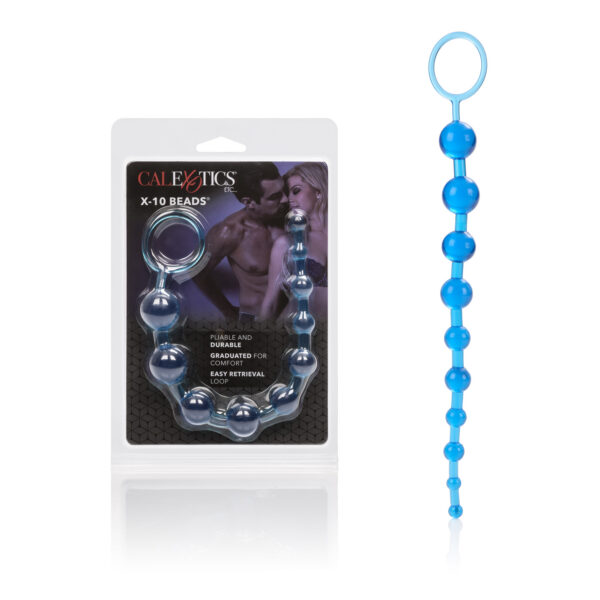 Enjoy extended pleasure and mind-blowing ecstasy with the X-10 Beads. The easy to use anal pleasure tool features graduated beads for tantalizing intimate exploration and intense orgasmic sensations. Use the sturdy and pliable love beads during erotic sensual exploration solo or with a partner. Slip the beads inside for an unforgettable experience every time. <br><br> The exotic beads are made from unscented