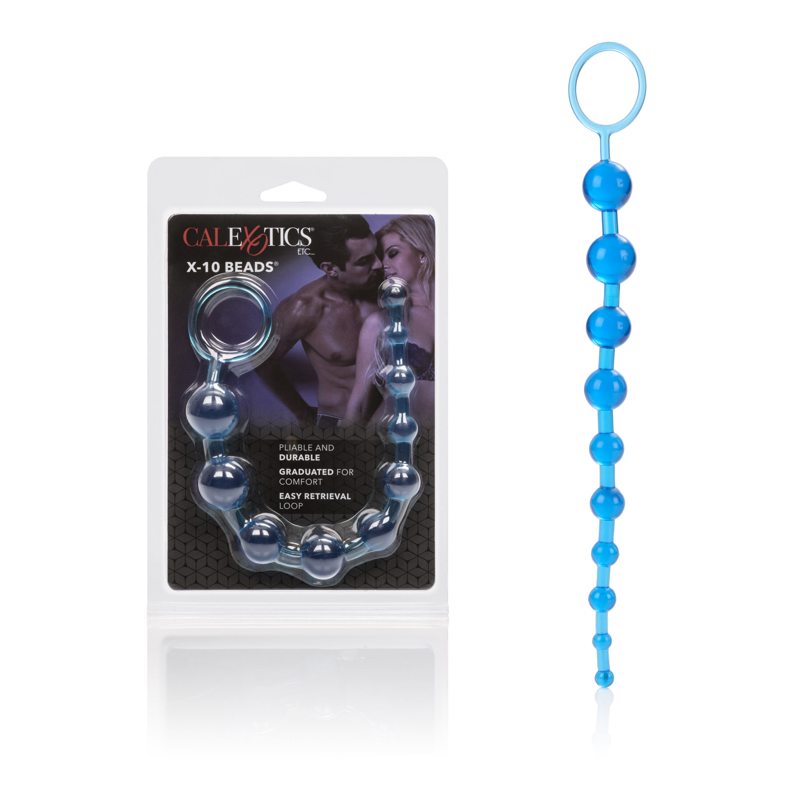 Enjoy extended pleasure and mind-blowing ecstasy with the X-10 Beads. The easy to use anal pleasure tool features graduated beads for tantalizing intimate exploration and intense orgasmic sensations. Use the sturdy and pliable love beads during erotic sensual exploration solo or with a partner. Slip the beads inside for an unforgettable experience every time. The exotic beads are made from unscented