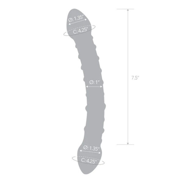The Double Trouble Glass Dildo is designed for the ultimate experience for two!  Featuring an elongated