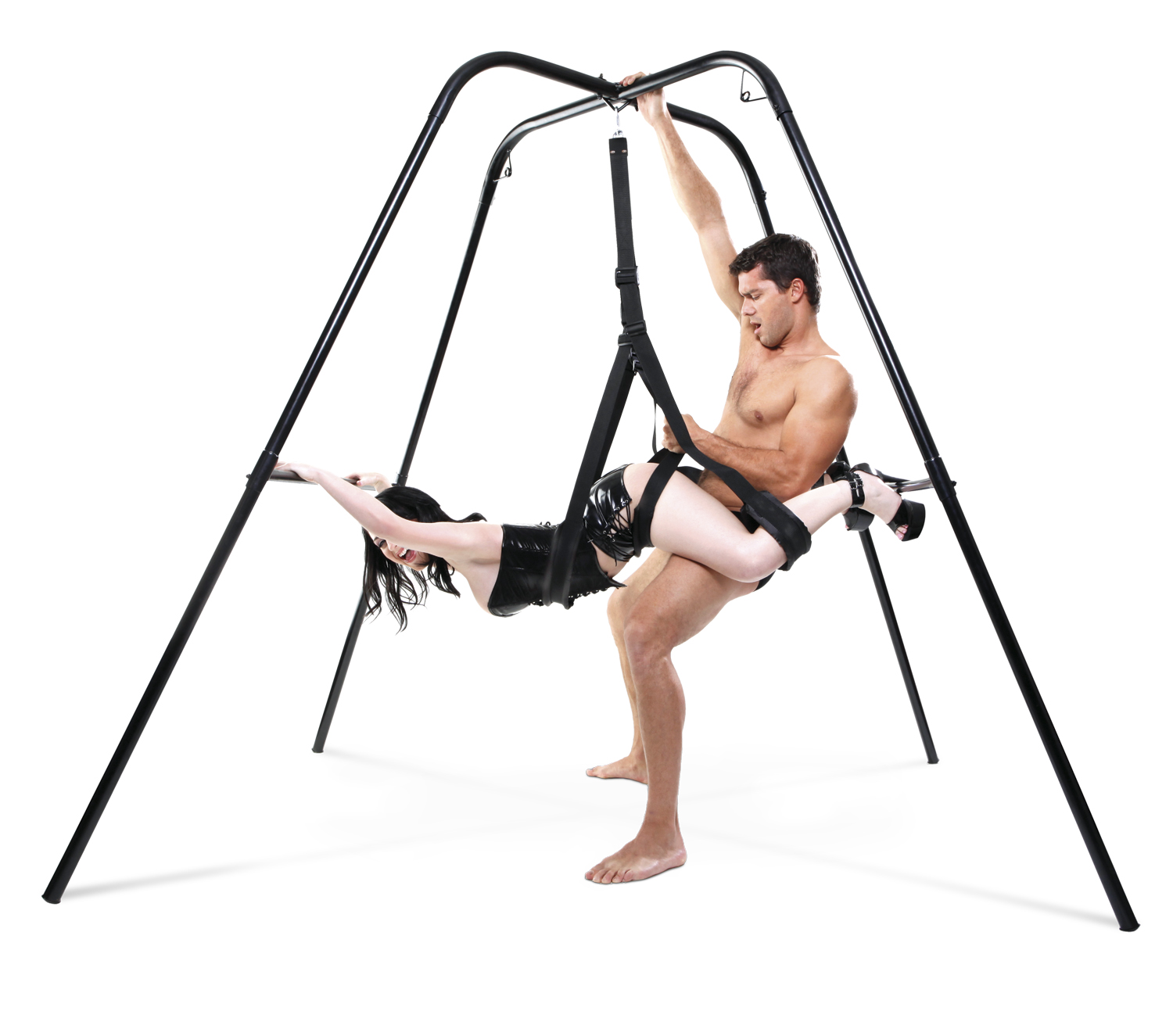 the stand can serve as a bondage brace to hold your subject in captivity. When you're done with the stand
