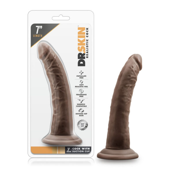 Dr. Skin - 7 Inch Cock With Suction Cup - Chocolate