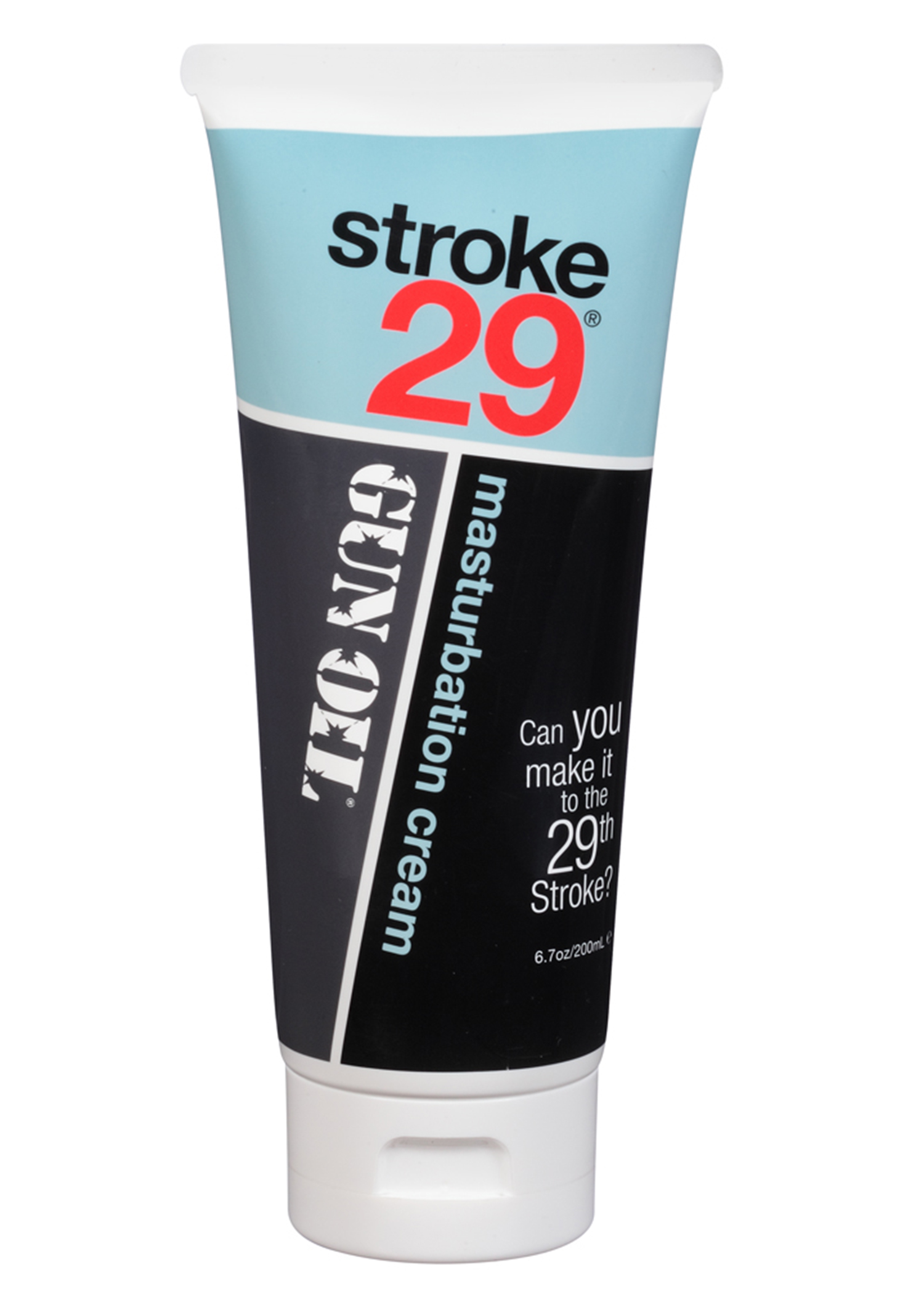 Stroke 29 is designed to take masturbation to a whole new level. Unlike silicone and water-based lubricants this thick non-greasy formula provides more than just wet slipperiness. As the cream heats up from the repetitive stroking of masturbation the product texture transforms at around the 29th stroke. A guy might actually forget he is using his own hand. Please jack off responsibly.