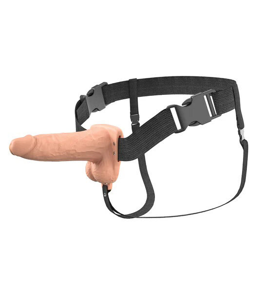 Fantasy X-Tensions Elite 6" Vibrating Hollow Silicone Strap-on - Light
