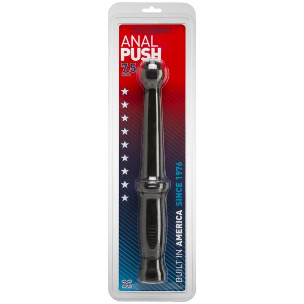 PVC anal probe and push is a slim flexible wand with phallic head and a baton handle for easy grip. Made from non-phthalate body safe material which includes anti-bacterial gel formula.