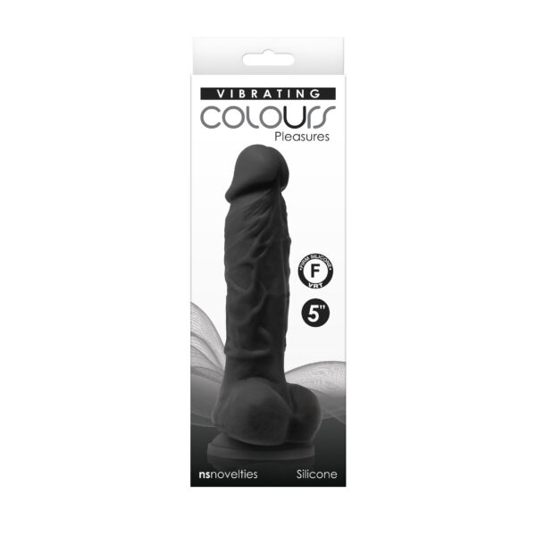 Colours - Pleasures - Vibrating - 5 Inch Dildo -  Black
