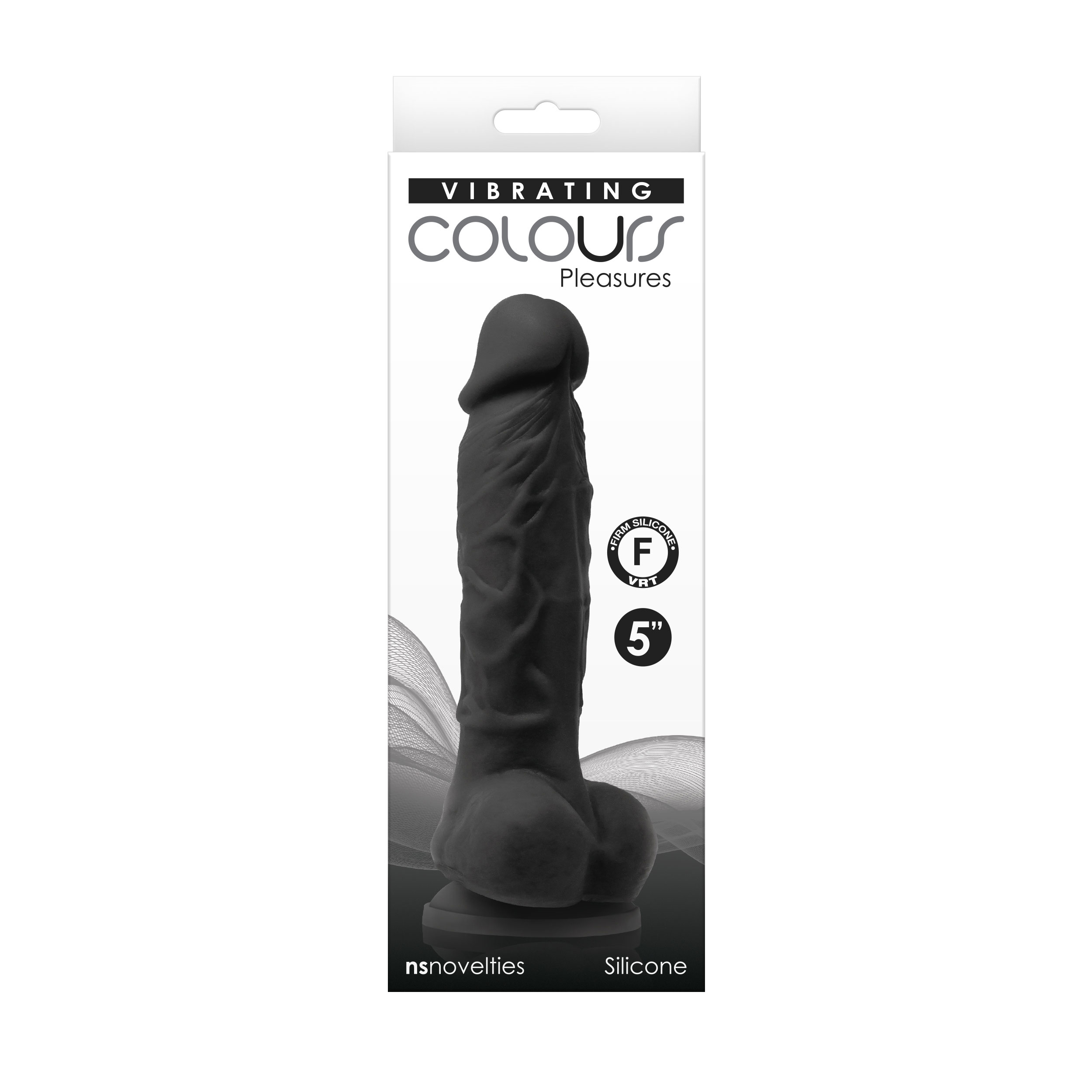 Colours - Pleasures - Vibrating - 5 Inch Dildo - Black