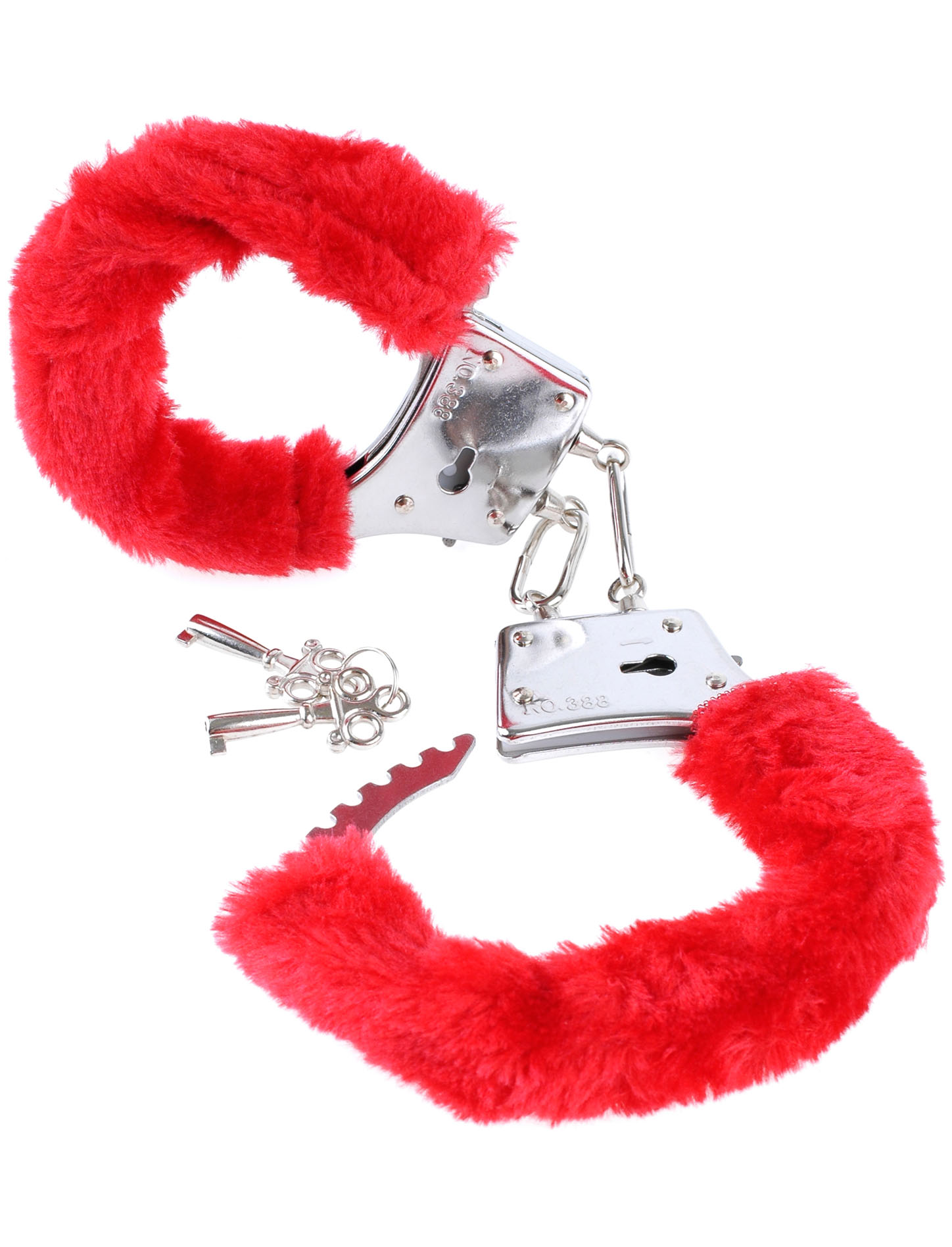 and titillates! These metal cuffs are perfect for beginners and strong enough for any level of user. The locking mechanism has a quick-release button in case you lose the key