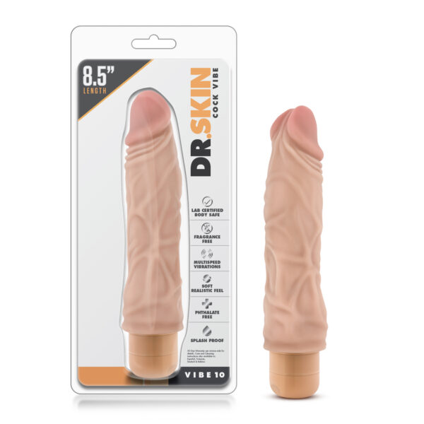 Cock Vibe #10 is a 8.5 inch realistic vibrator with a thick shaft. Twist dial base is waterproof for shower and bath time. Created for the cost conscious Cock Vibe #10 is made of phthalate free PVC.