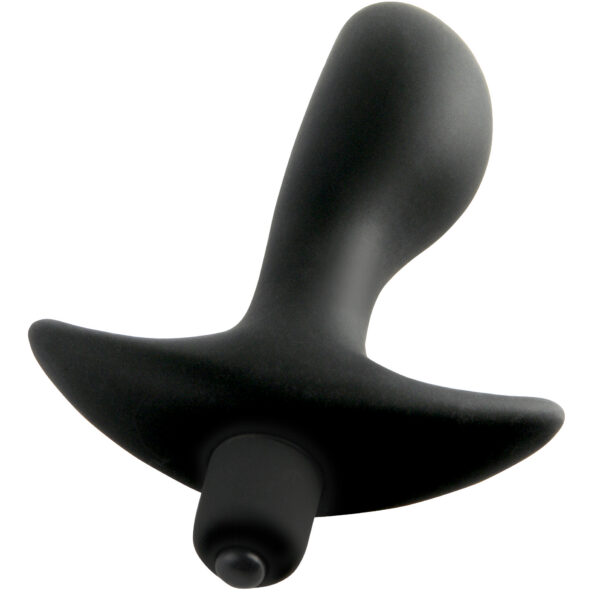 At 1.25-inches wide with an insertable length of 3.5-inches the Vibrating Perfect Plug has a tapered tip for easy entry a bulb that provides extra sensation and a narrow neck that allows your muscles to wrap around and hold it in. The ergonomic design of the base ensures it wont slip too far inside while still fitting comfortably between your cheeks.